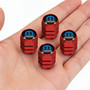 Jeep Willys Star in White on Red Hexagon Shape Aluminum Tire Valve Stem Caps