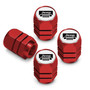 Jeep Grill in White on Red Hexagon Shape Aluminum Tire Valve Stem Caps