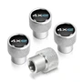 Jeep 4xe in-Black on Shining Silver Premium Aluminum Tire Valve Stem Caps
