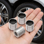 Jeep 4xe in-Black on Silver Cylinder-Style Premium Aluminum Tire Valve Stem Caps