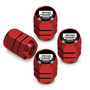 Jeep Grill in Black on Red Hexagon Shape Aluminum Tire Valve Stem Caps