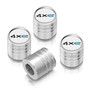 Jeep 4xe in-White on Silver Cylinder-Style Premium Aluminum Tire Valve Stem Caps