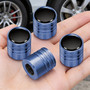 Jeep 4xe in-White on Blue Cylinder Style Premium Aluminum Tire Valve Stem Caps -Set of 4
