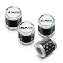 Jeep 4xe in-White on Real Carbon Fiber Barrel Silver Premium Aluminum Tire Valve Stem Caps -Set of 4