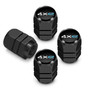 Jeep 4xe in Black on Black Hexagon Shape Aluminum Tire Valve Stem Caps