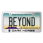Ford Mustang Dark-Horse in 3D on Mirror Chrome Metal License Plate Frame