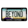 Ford Mustang Dark-Horse Dual Logos Black Metal License Plate Frame