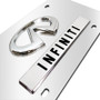 Infiniti Logo and Name on Chrome Steel License Plate