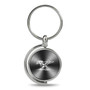 Ford Mustang in Script Gray Brushed Metal Spinner Key Chain