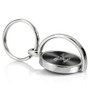 Ford Mustang in Script Gray Brushed Metal Spinner Key Chain