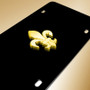 Fleur-De-Lis Gold Emblem on Black License Plate