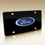 Ford Blue Logo Black Metal License Plate