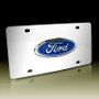 Ford 3D Logo on Chrome Stainless Steel License Plate