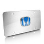 Honda Blue 3D Logo Brushed Stainless Steel License Plate