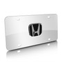 Honda Black Infill 3D Logo on Chrome Steel License Plate