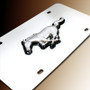 Ford Mustang Black Infill Logo on Chrome License Plate