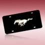 Ford Mustang 3d Pony on Black Metal License Plate