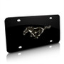 Ford Mustang Black Pearl Pony on Black Metal License Plate