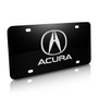 Acura Logo Laser Etched Black Steel License Plate