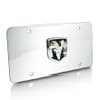 Dodge RAM Red Logo Chrome Steel License Plate