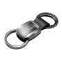 Dodge HEMI Powered Black Chrome Metal with Genuine Leather Accent Key Chain