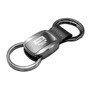 Jeep Grill Black Chrome Metal with Genuine Leather Accent Key Chain