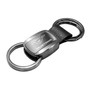 Ford Mustang Black Chrome Metal with Genuine Leather Accent Key Chain