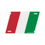 Italian Flag in Carbon Fiber Look Racing Style Aluminum Auto License Plate