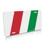Italian Flag in Carbon Fiber Look Racing Style Aluminum Auto License Plate