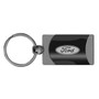 Ford Two Tone Gun-Metal Rectangular Key Chain Key Fob