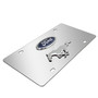 Ford Mustang Double 3d Logo Chrome Stainless Steel License Plate by iPick Image, Made in USA
