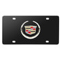 Cadillac Chrome Logo On Black License Plate