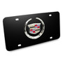 Cadillac Chrome Logo On Black License Plate