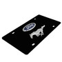Ford Mustang Double 3d Logo Black Stainless Steel License Plate by iPick Image, Made in USA