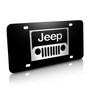 Jeep Grill Logo Black Stainless Steel License Plate