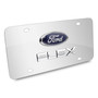 Ford Flex Double 3d Logo Chrome Stainless Steel License Plate, Made in USA