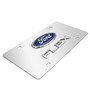 Ford Flex Double 3d Logo Chrome Stainless Steel License Plate, Made in USA