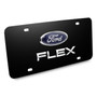 Ford Flex Double 3d Logo Black Stainless Steel License Plate, Made in USA