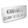 GMC Sierra Double 3d Logo Chrome Stainless Steel License Plate, Made in USA