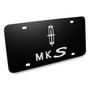 Lincoln MKS Double 3D Logo Black Stainless Steel License Plate by iPick Image, Made in USA