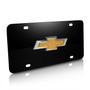 Chevrolet 3D Logo Black Stainless Steel License Plate