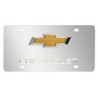 Chevrolet 3D Golden Bowtie Logo on Chrome Stainless Steel License Plate Made in USA