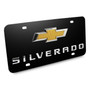 Chevrolet Silverado Gold Bowtie 3D Logo Black Stainless Steel License Plate