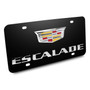 Cadillac Escalade Crest 3D Logo Black Stainless Steel Auto License Plate