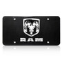 Dodge RAM 3D Metal Logo on Genuine Black Carbon Fiber Auto License Plate