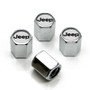 Jeep Silver Logo Chrome Tire Stem Valve Caps