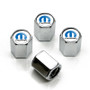 Mopar Logo Chrome Tire Stem Valve Caps