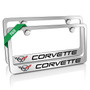 2 Chevrolet Corvette C5 Engraved Chrome Metal License Plate Frames