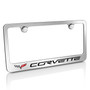 Corvette C6 Logo Chrome Brass License Plate Frame, lifetime warranty