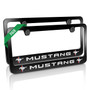 Ford Mustang Logo Black Metal License Plate Frames pair